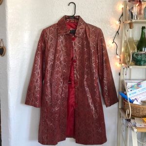 Snakeskin trench coat